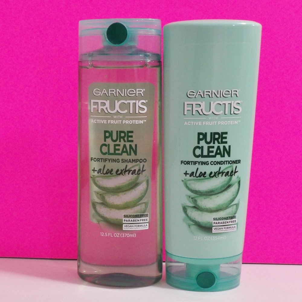 Lot of 2 Garnier Fructis Pure Clean Fortifying Shampoo & Conditioner